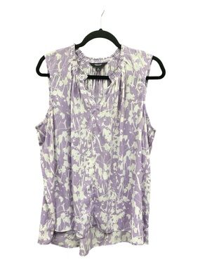 Simply Vera Vera Wang Lavender and White Sleeveless Floral Camisole